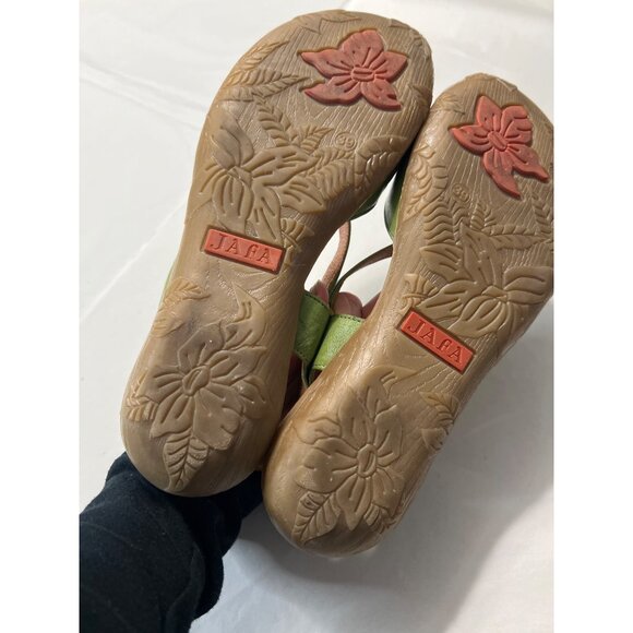 Jafa Green Leather Slingback Sandals Handmade In Israel Size 39 - Picture 7 of 9